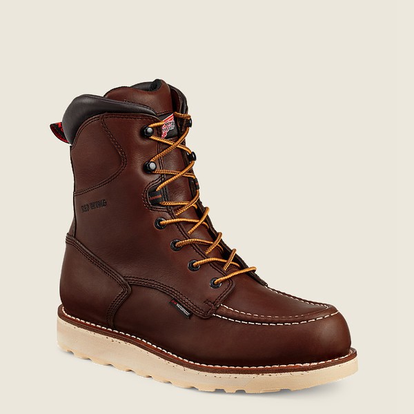 Bottes de Sécurité Red Wing - Traction Tred - 8-Inch Waterproof Toe - Marron Foncé - Homme 360AJFPOK